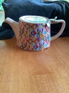 London Pottery Oval Filter Teapot Collab with David Birch and Kaffe Fasset